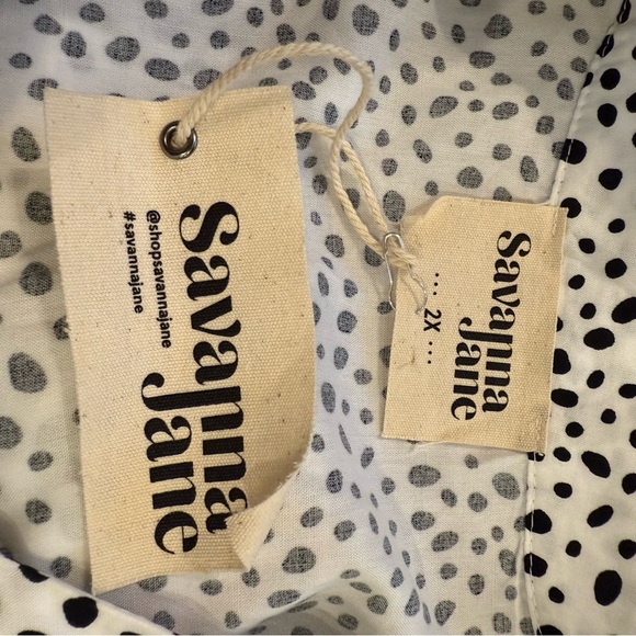 Savanna Jane Blouse Women 2XL Embroidered Polka Dot Bell Sleeve Shirt Top Boho - Picture 6 of 11